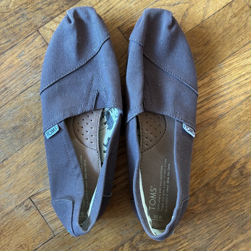 TOMS Charcoal Canvas Slip-Ons